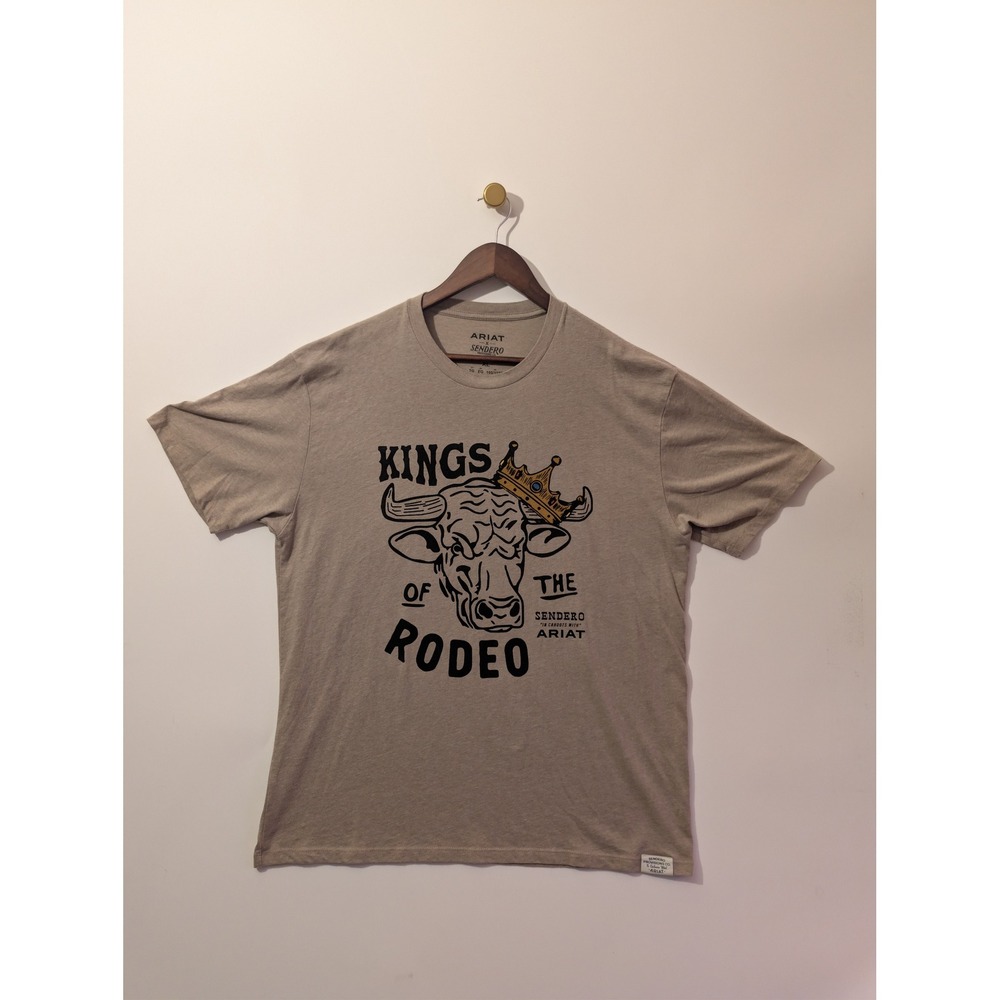 Ariat Graphic Tee Mens XL Tan Excellent Kings of the Rodeo Sendero Provisions